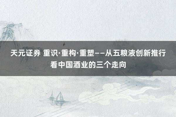 天元证券 重识·重构·重塑——从五粮液创新推行看中国酒业的三个走向